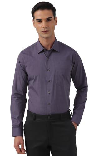 van heusen men's solid slim fit formal shirt (vhsfrslbu01215_dark purple 42)