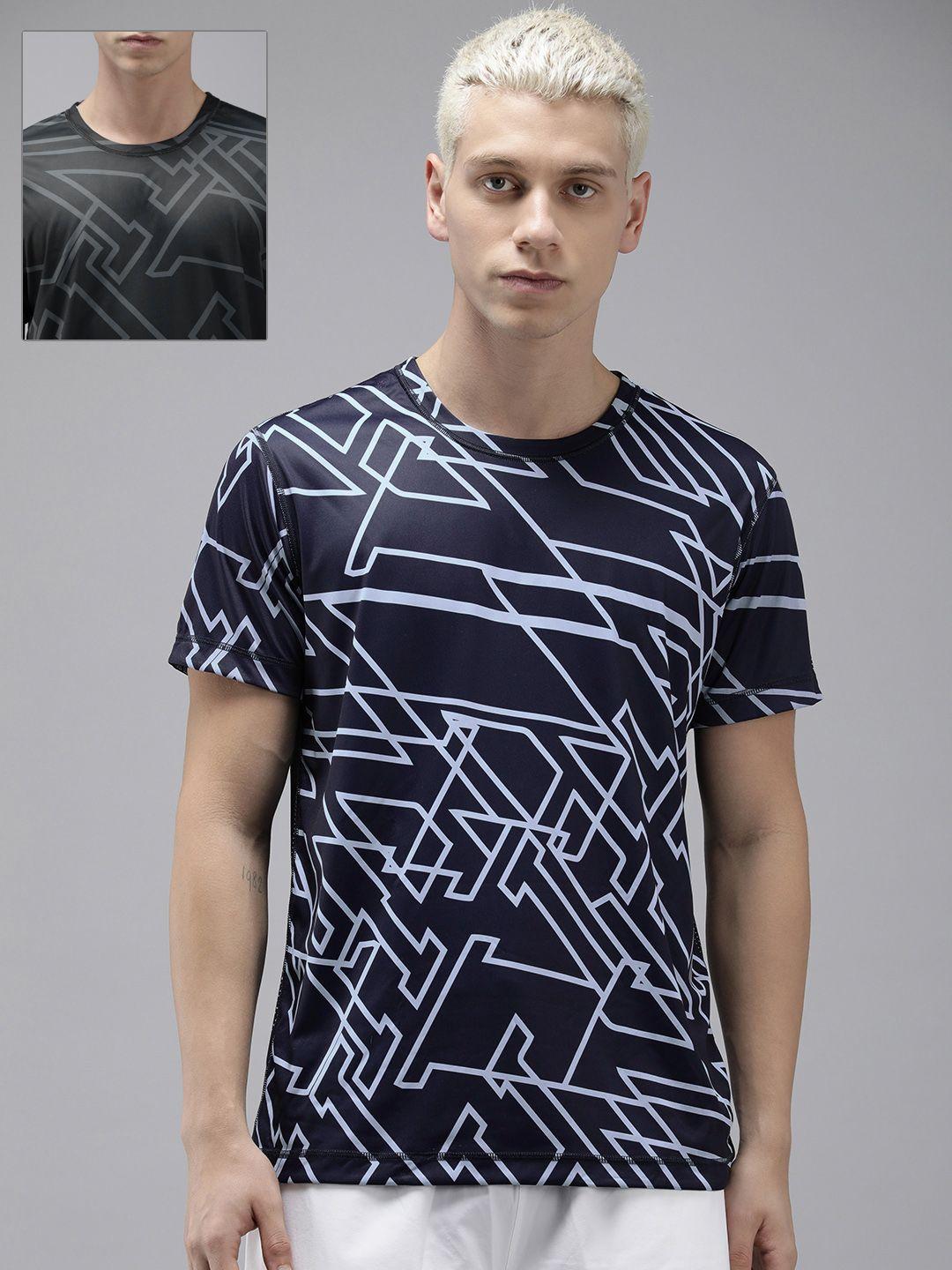 van heusen men abstract printed reversible 2 in 1 t-shirt