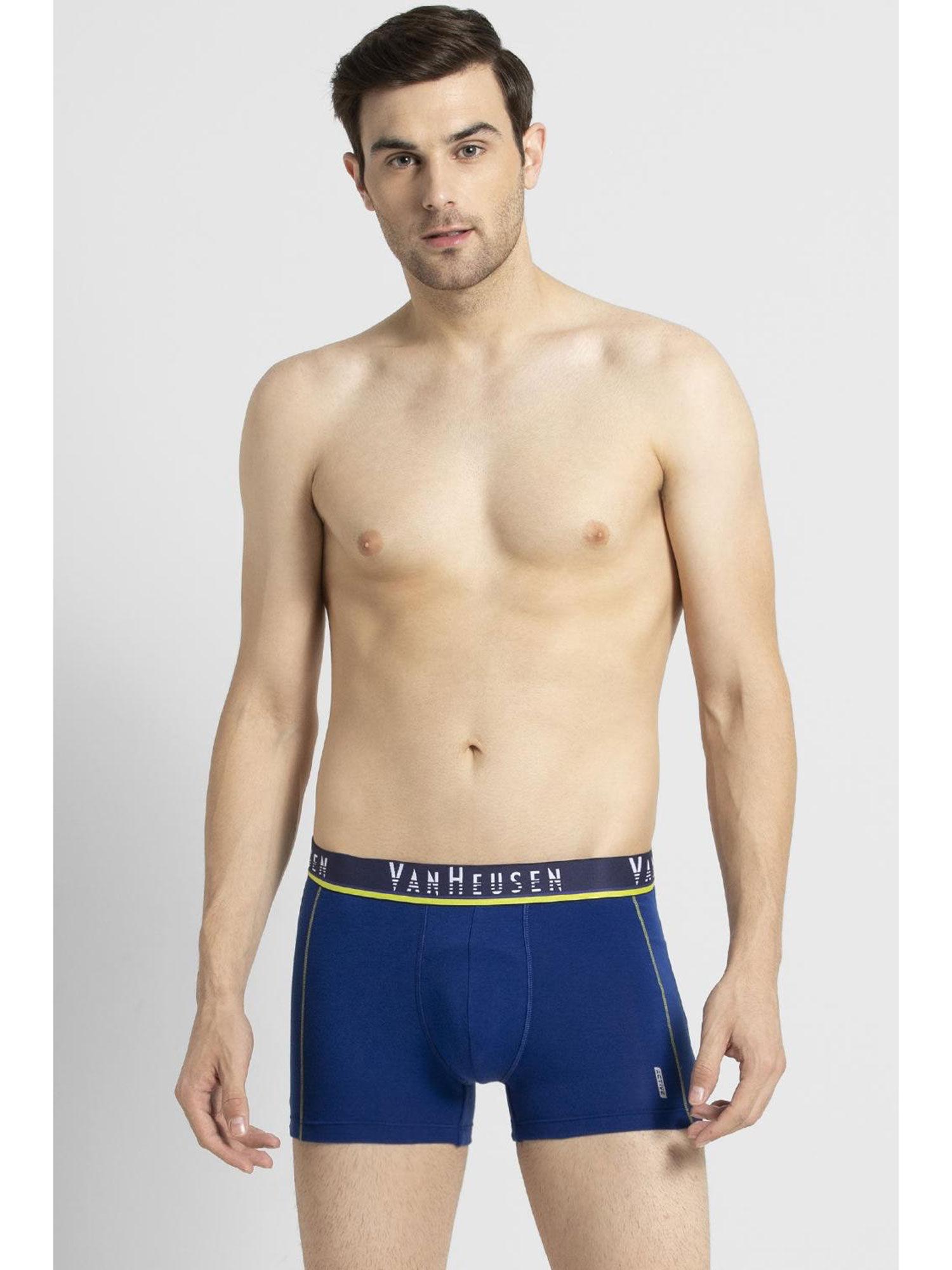 van heusen men active swift dry & mesh panel trunks - blue