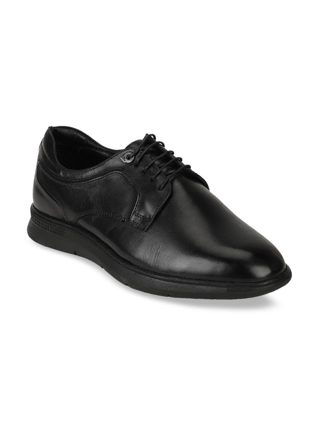 van heusen men black leather derbys