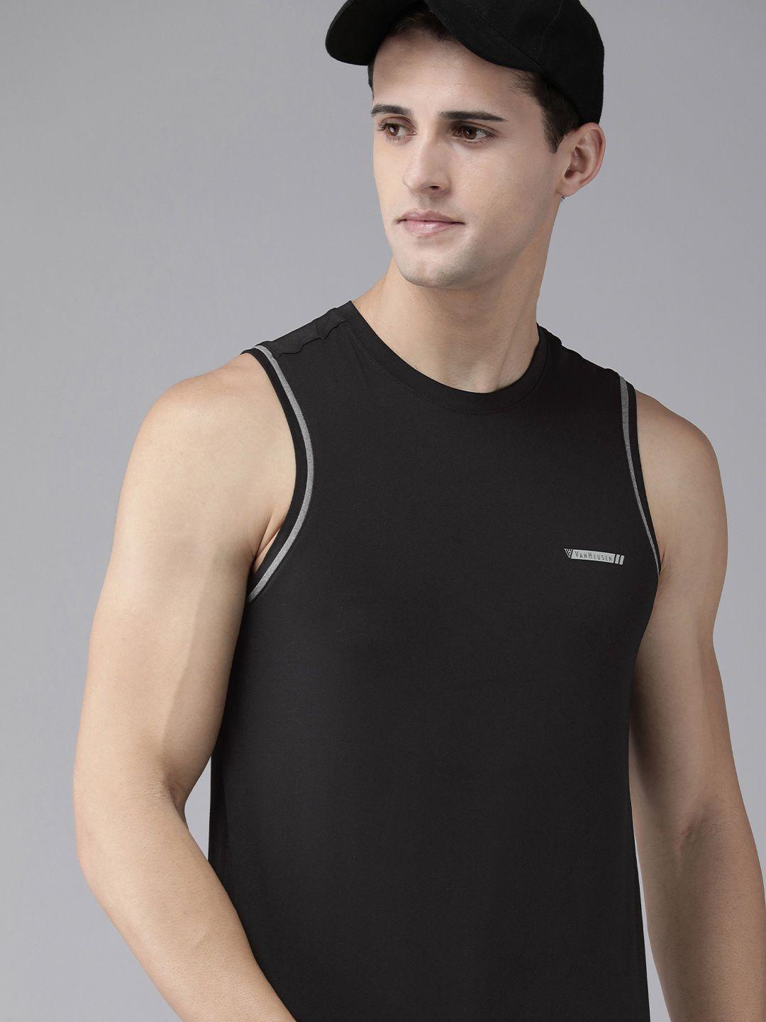 van heusen men black solid gym innerwear vest ihiqvt1lxd61081