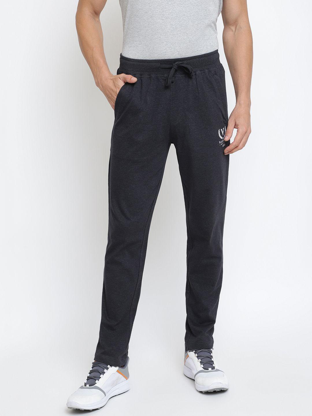 van heusen men black solid track pants