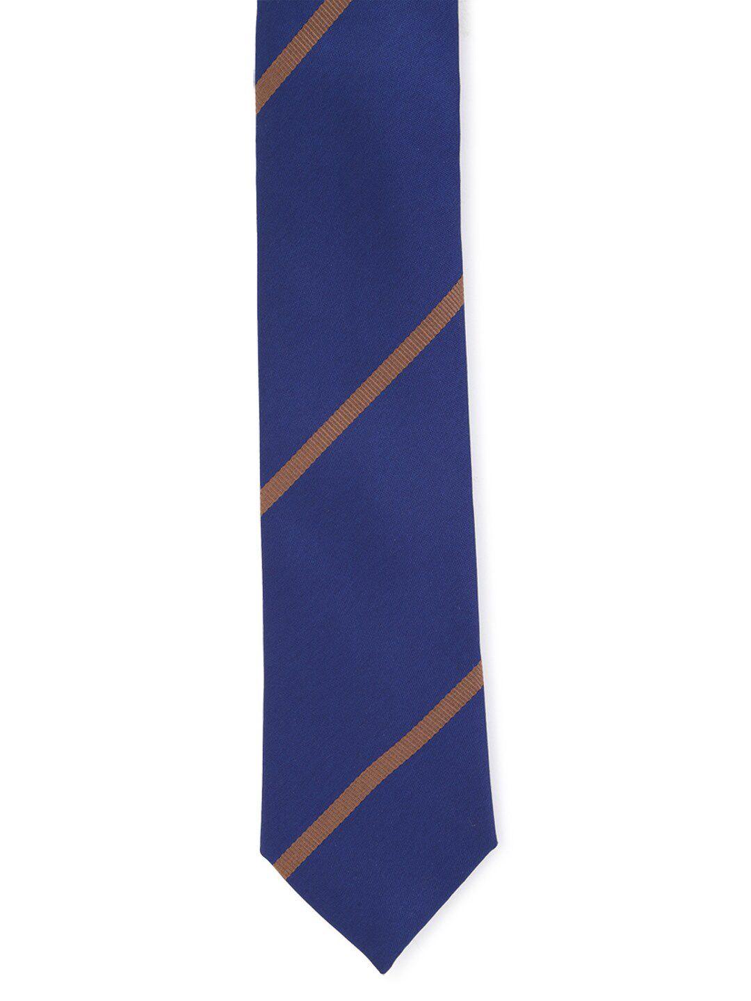 van heusen men blue & brown striped broad tie