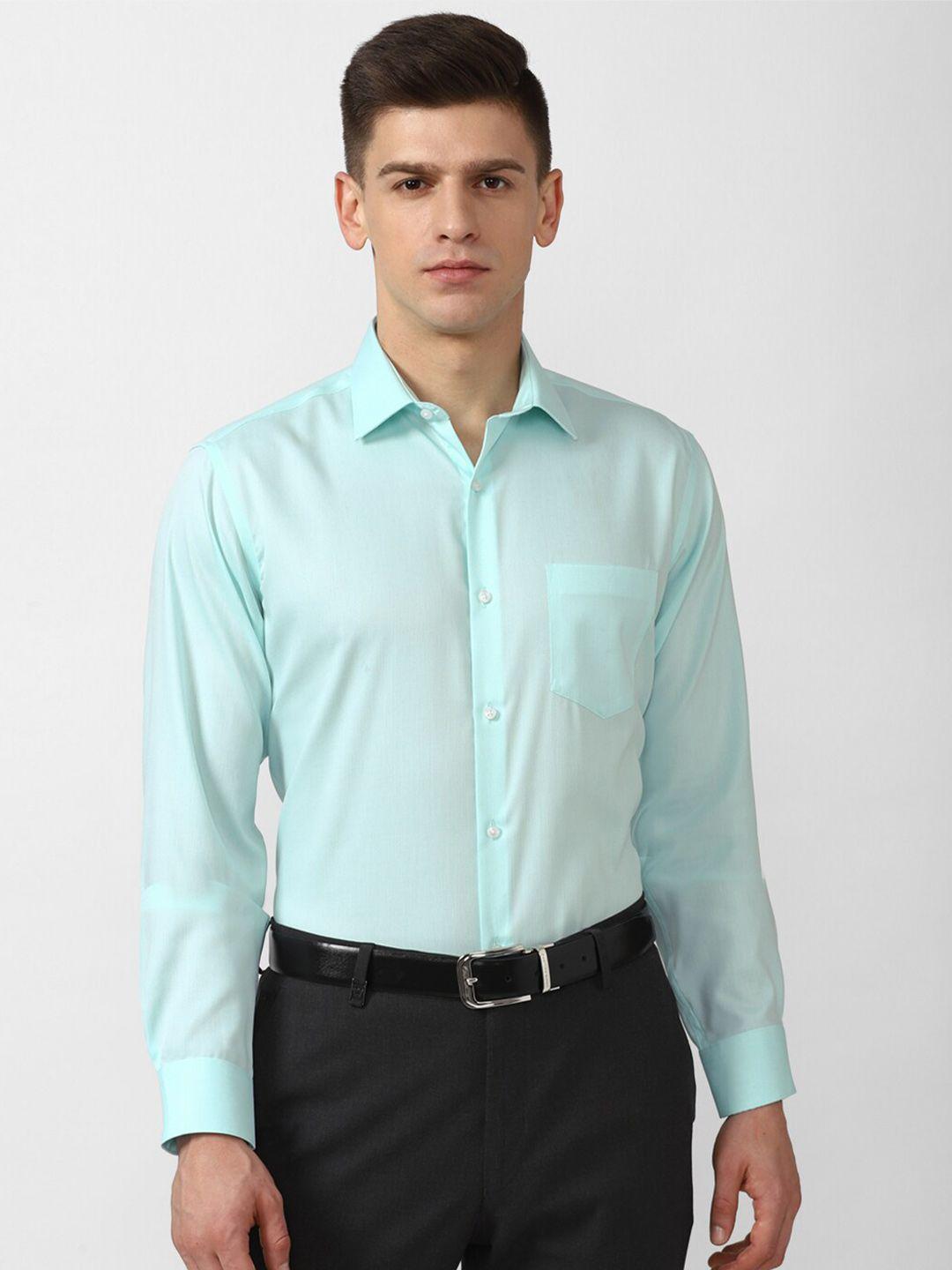 van heusen men blue formal cotton shirt