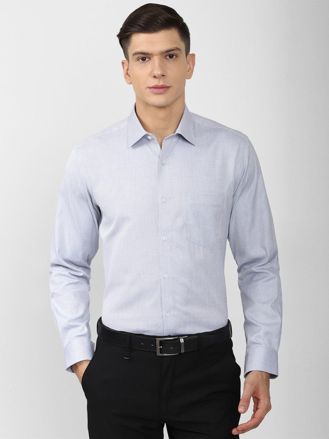 van heusen men blue pure cotton formal shirt