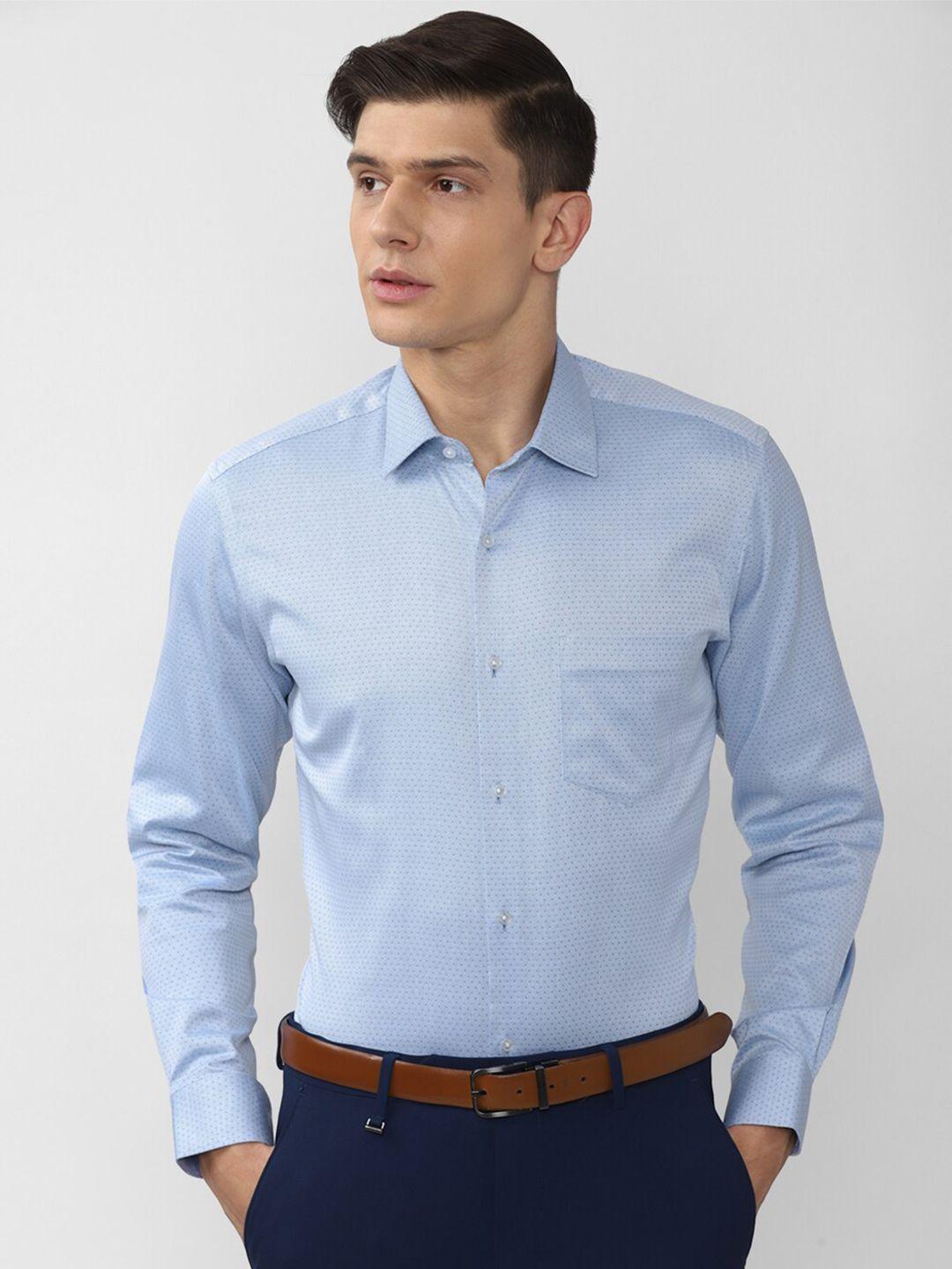 van heusen men blue regular fit formal shirt