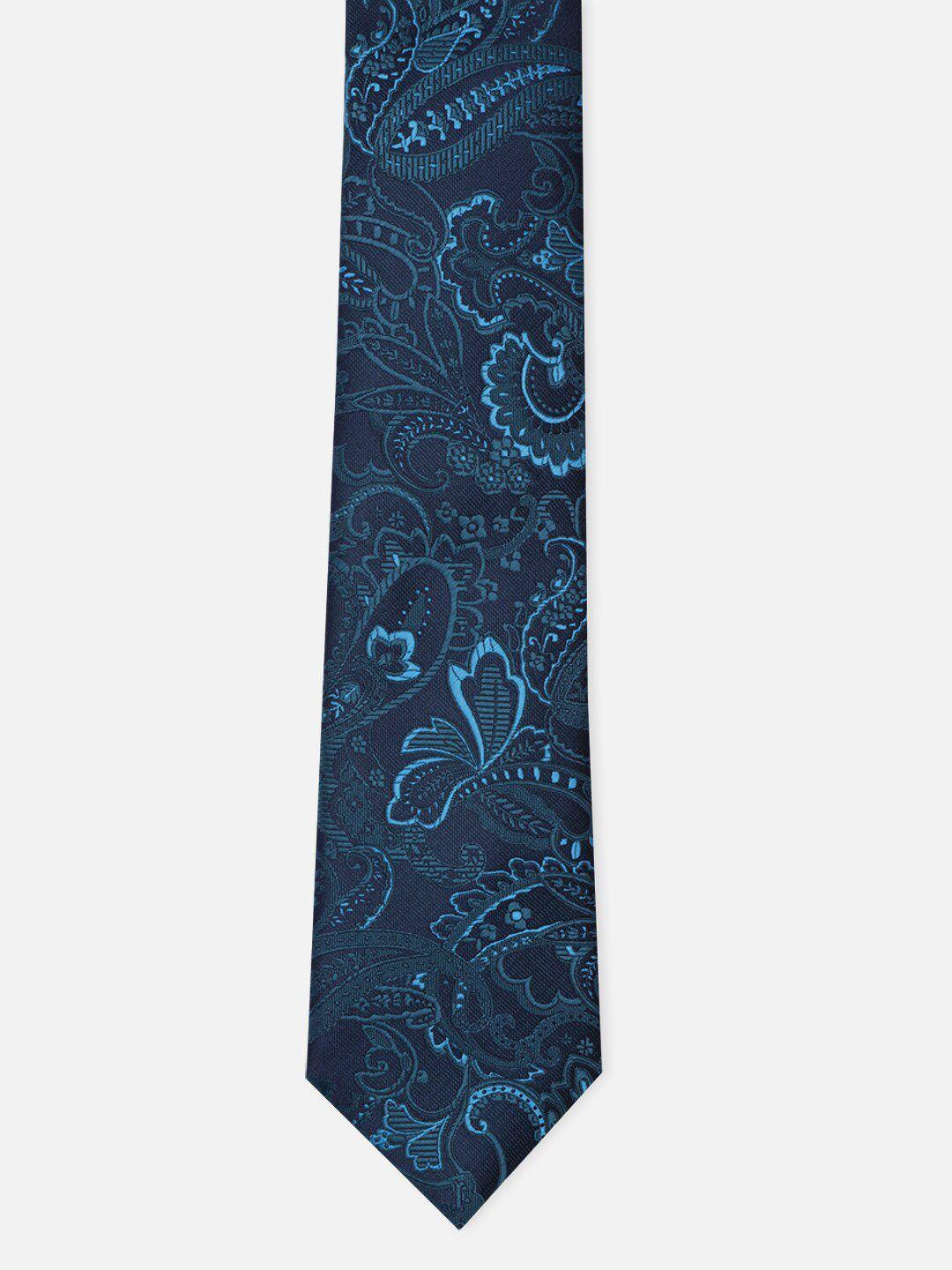 van heusen men blue woven design skinny tie