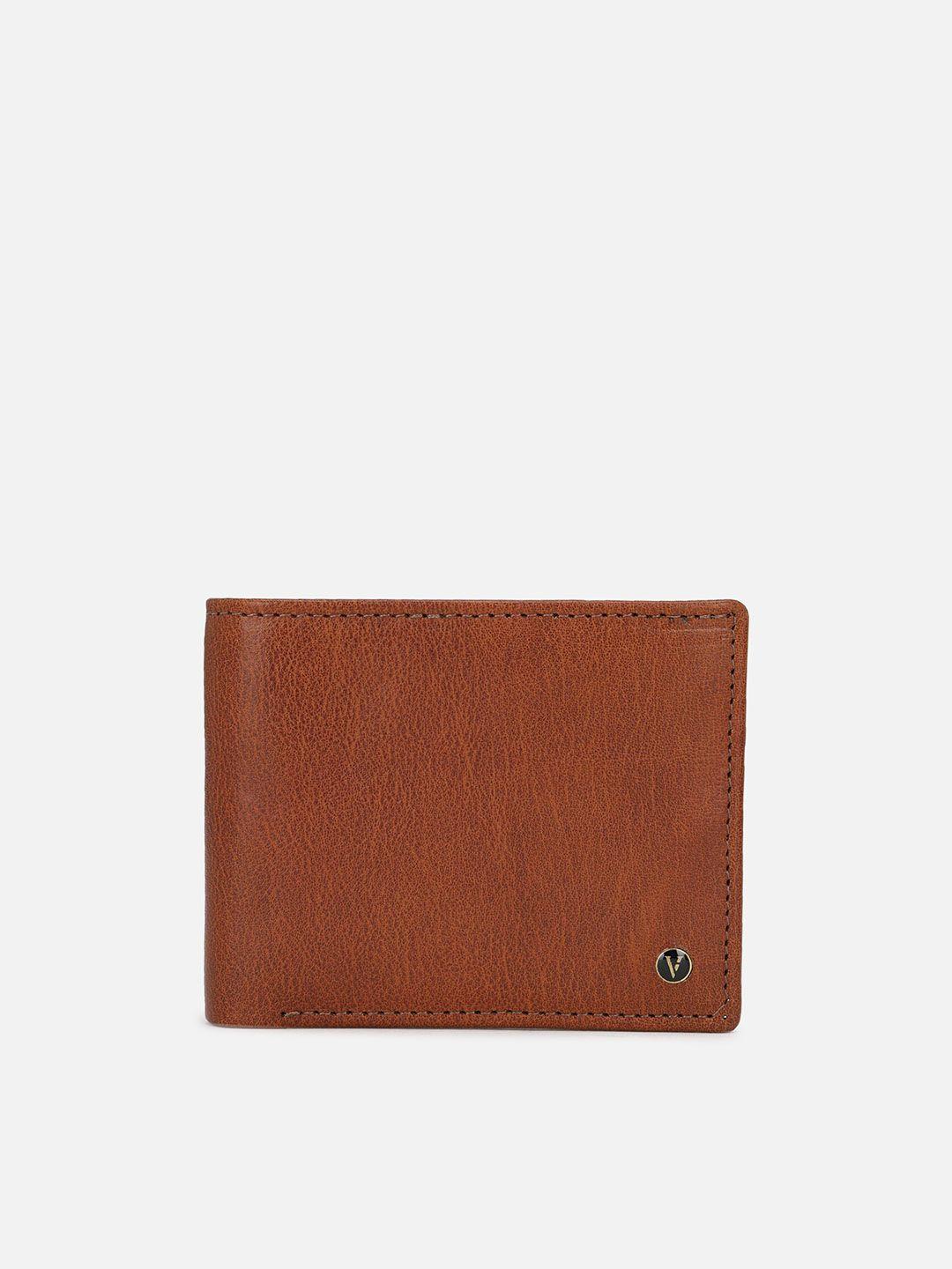 van heusen men brown & black leather two fold wallet