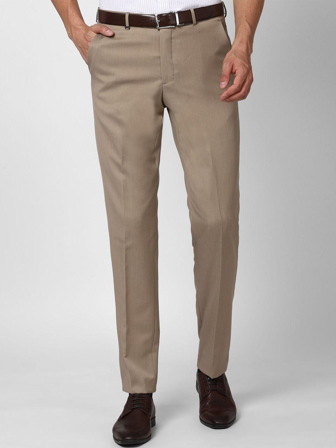 van heusen men brown formal trousers