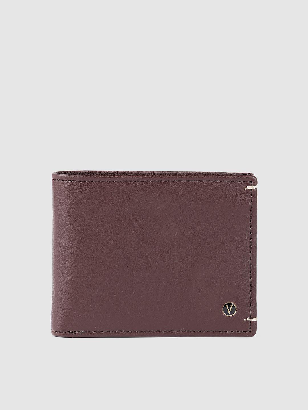 van heusen men brown leather two fold wallet