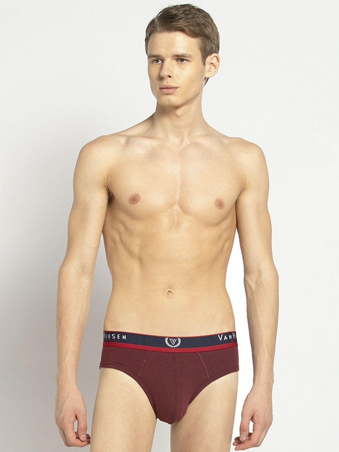 van heusen men burgundy solid basic briefs ihebr1vsdj70009