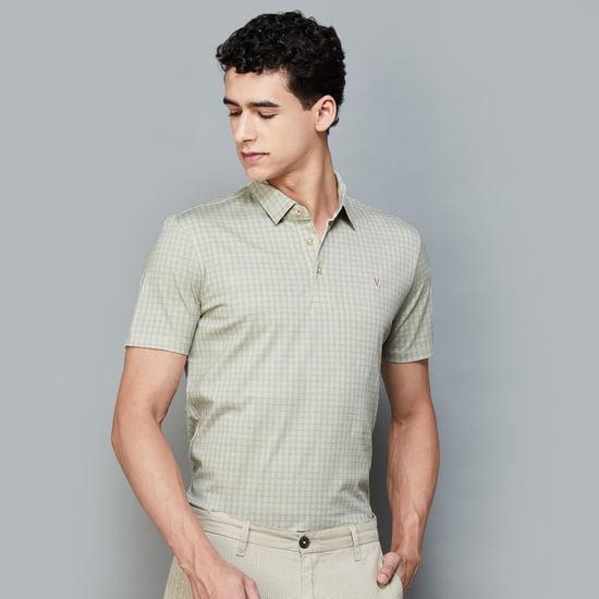 van heusen men checked polo t-shirt