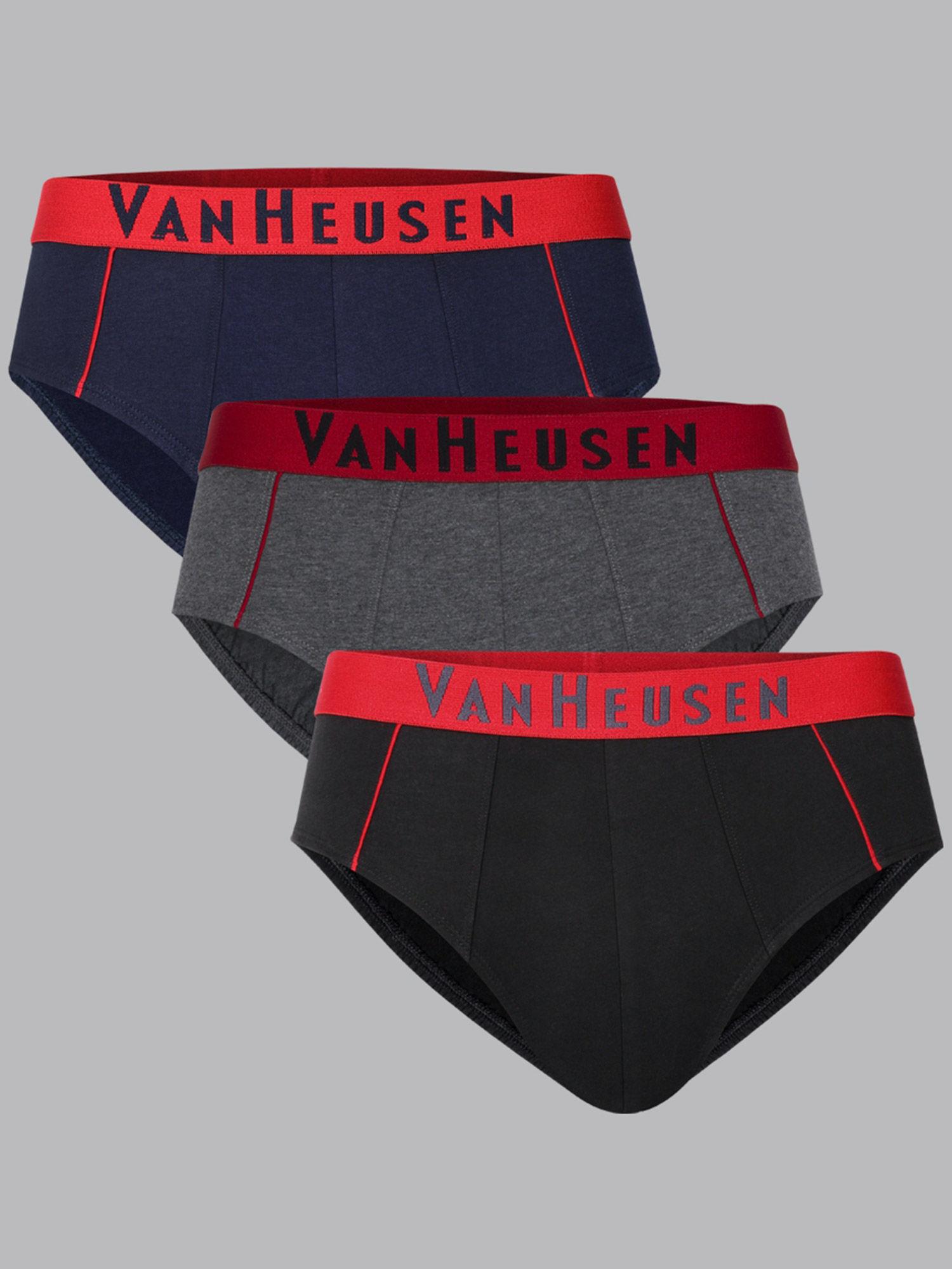 van heusen men colour fresh & durable elasticized waistband briefs - multicolour