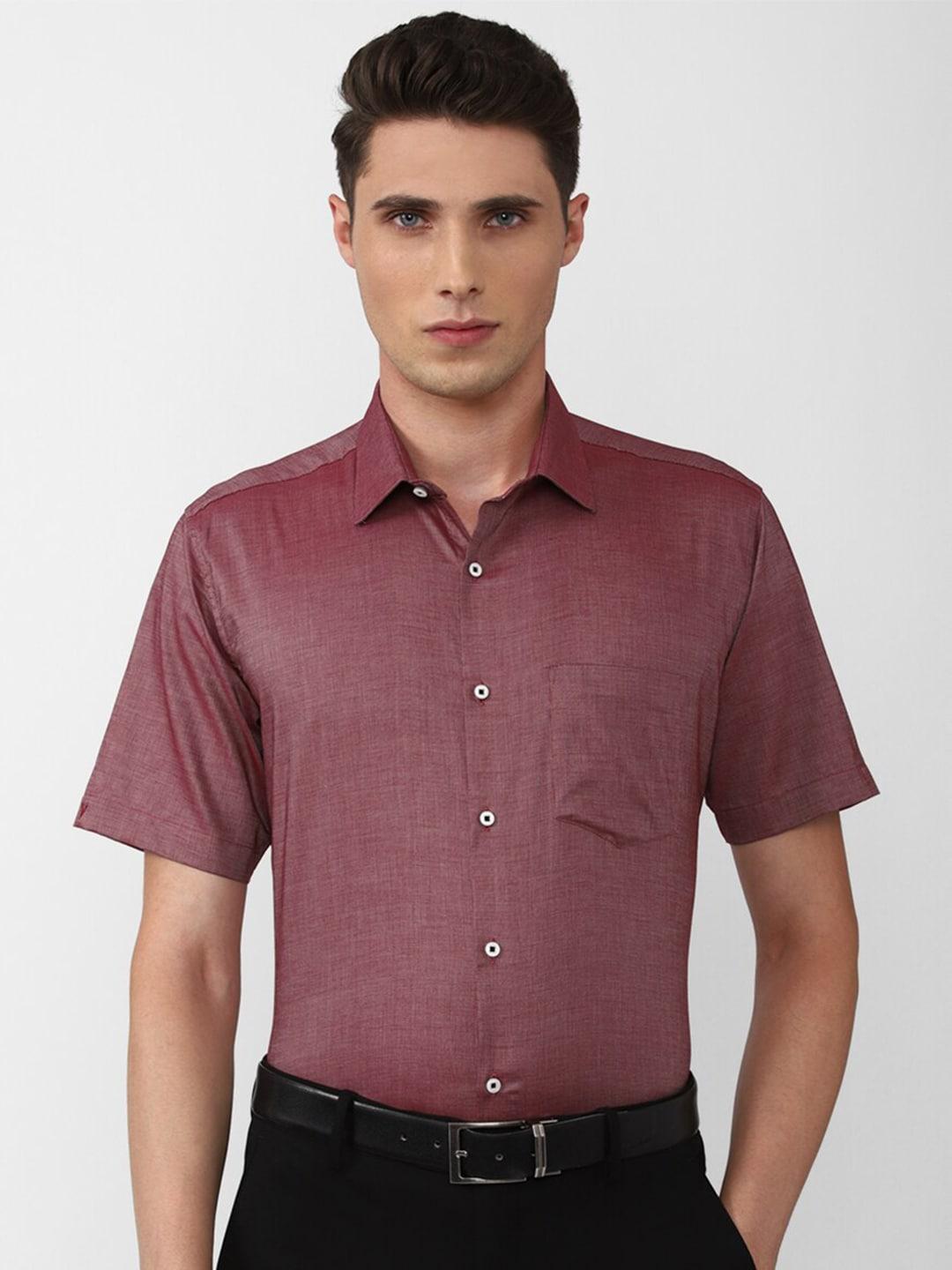 van heusen men cotton solid regular fit formal shirt