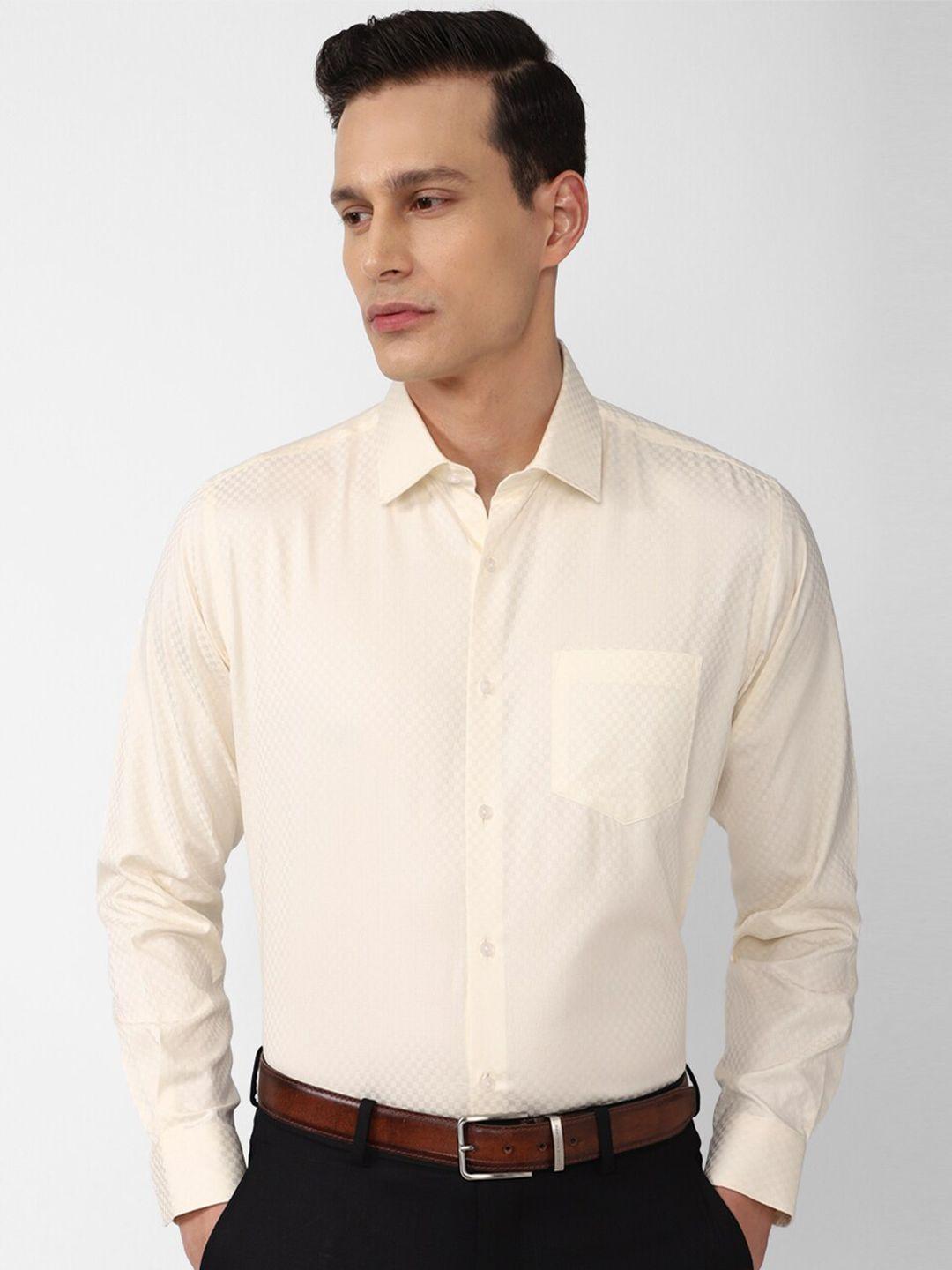 van heusen men cream-coloured casual shirt