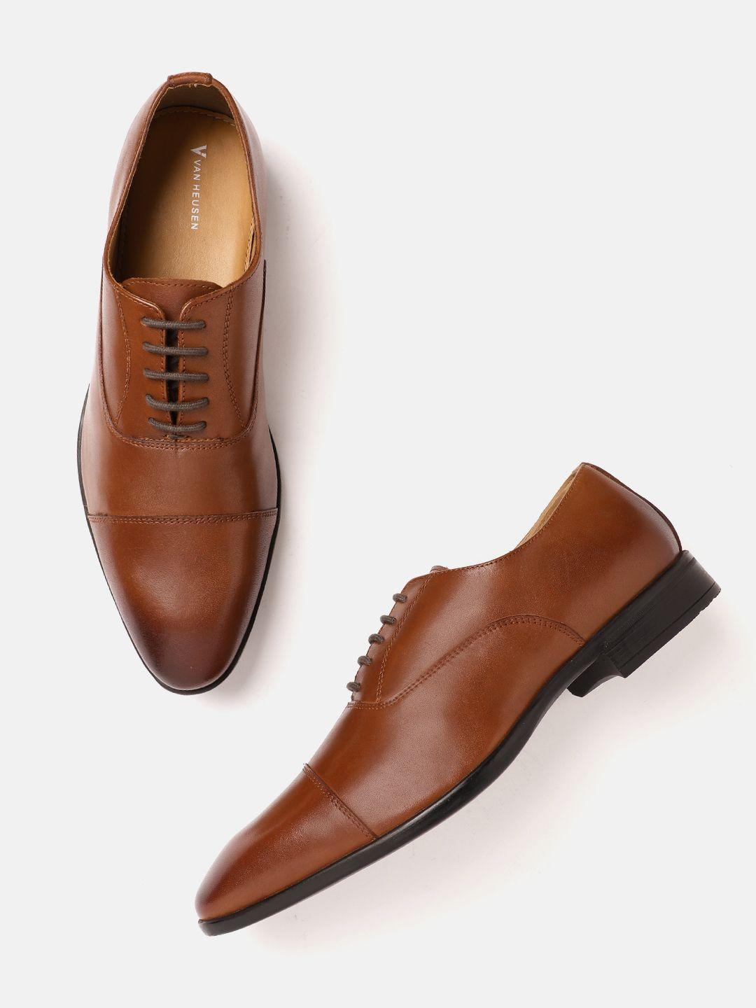 van heusen men leather formal oxford shoes