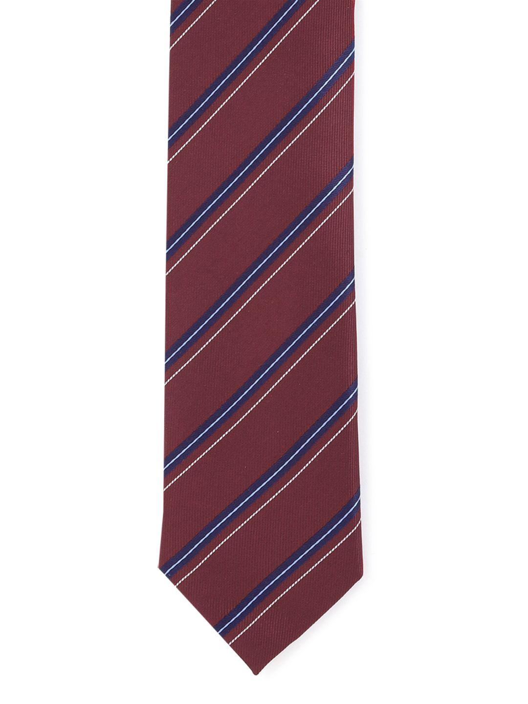 van heusen men maroon & blue striped broad tie