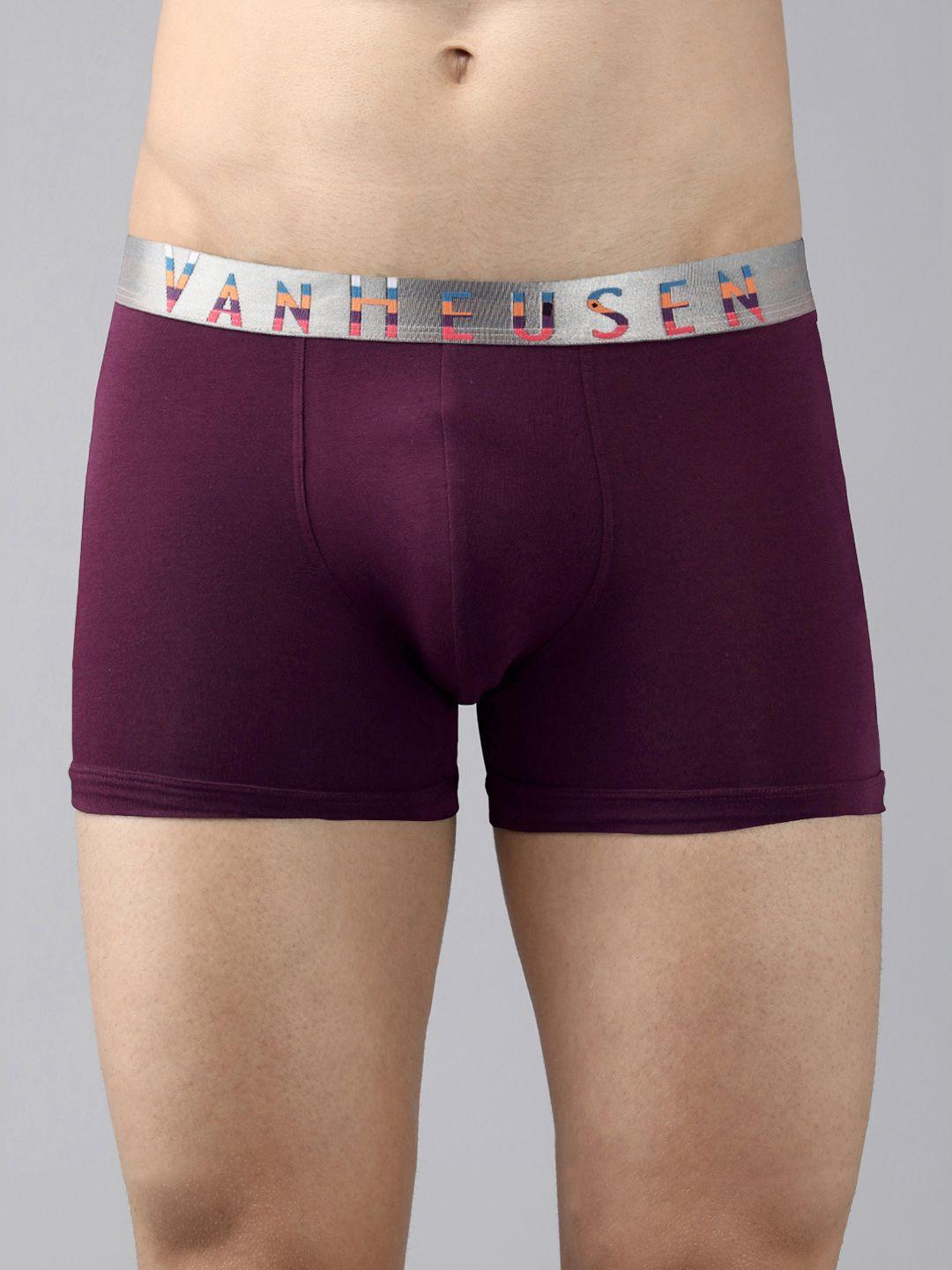 van heusen men maroon solid trunks 8905325599340