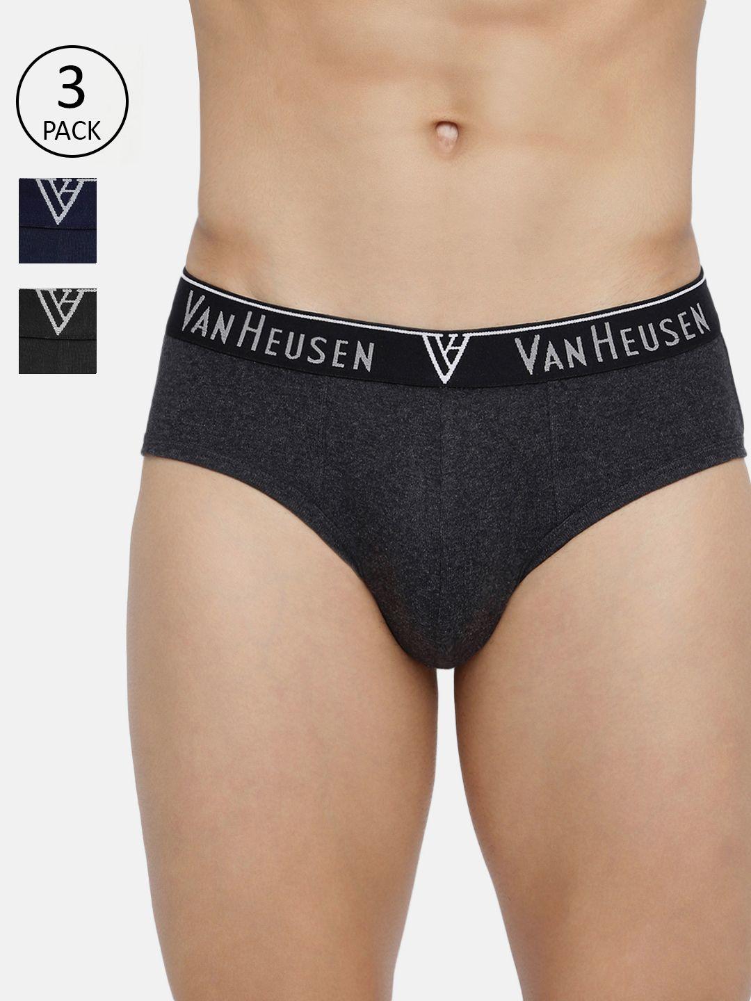 van heusen men multicolour pack of 3 solid antibacterial colour fresh briefs