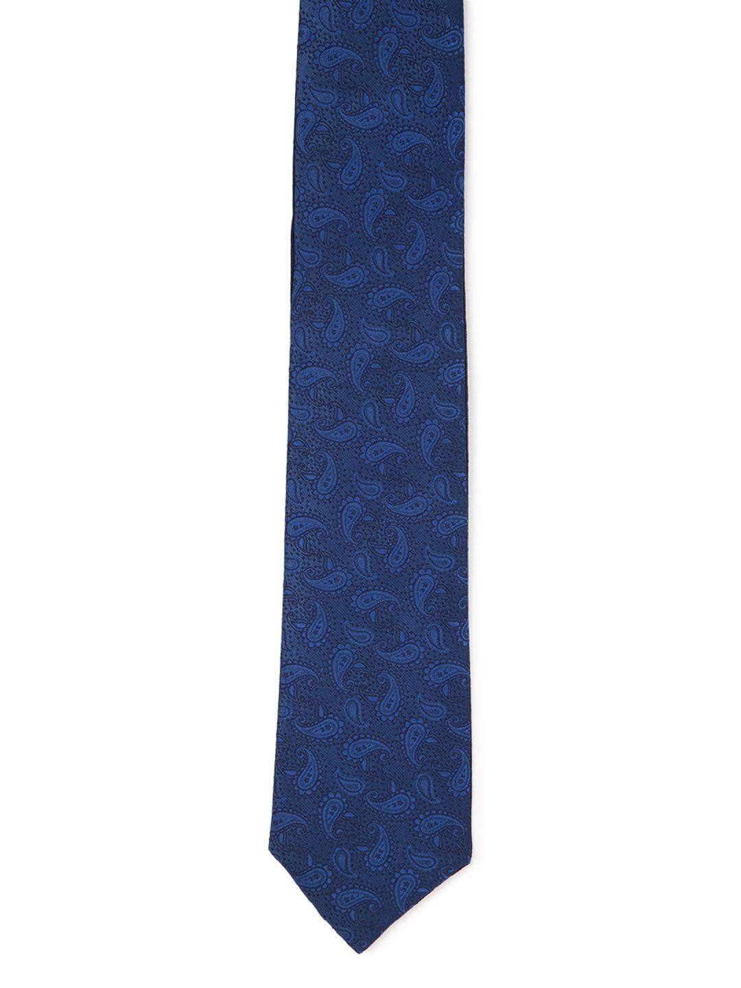 van heusen men navy blue printed broad tie