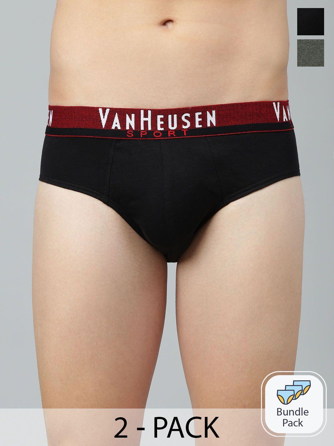 van heusen men pack of 2 solid plush back elastic waistband ultra soft briefs 70001