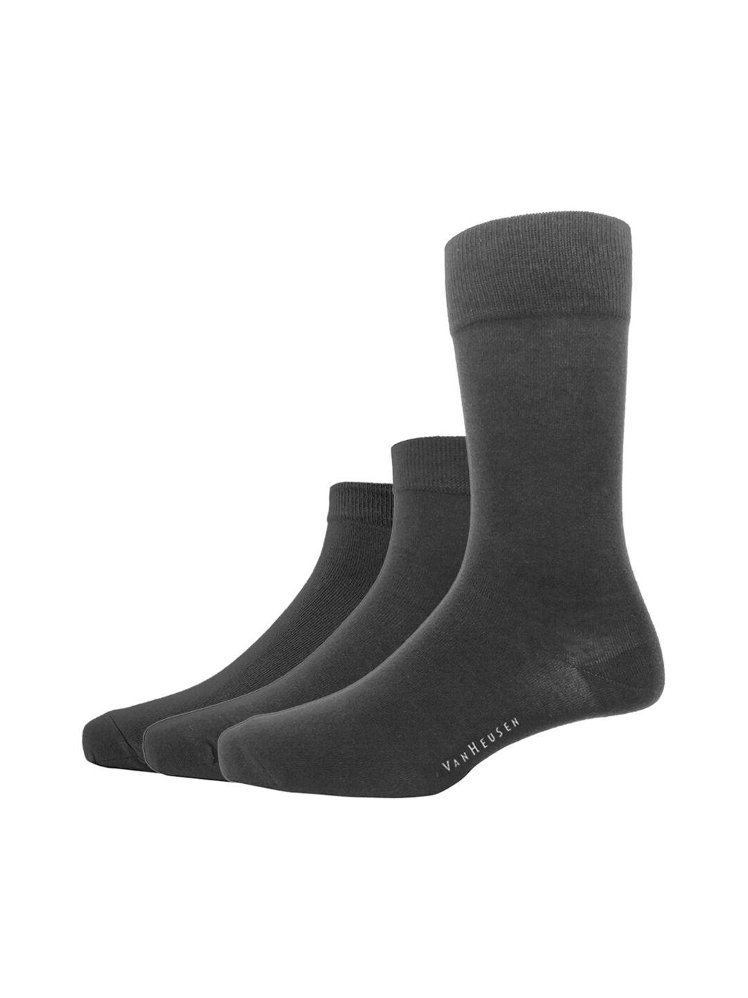 van heusen men pack of 3 black solid socks