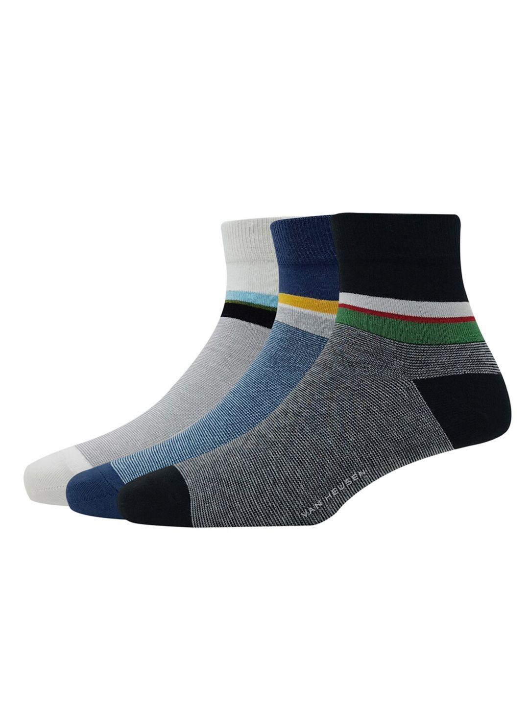 van heusen men pack of 3 patterned above ankle-length socks