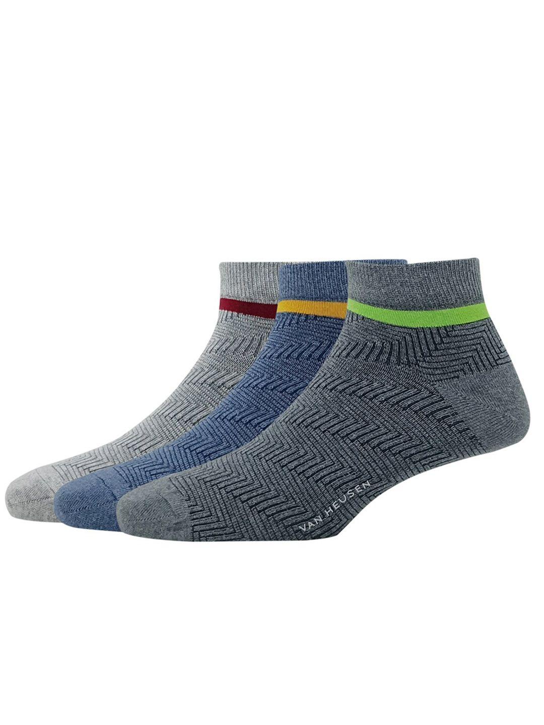 van heusen men pack of 3 patterned ankle length socks