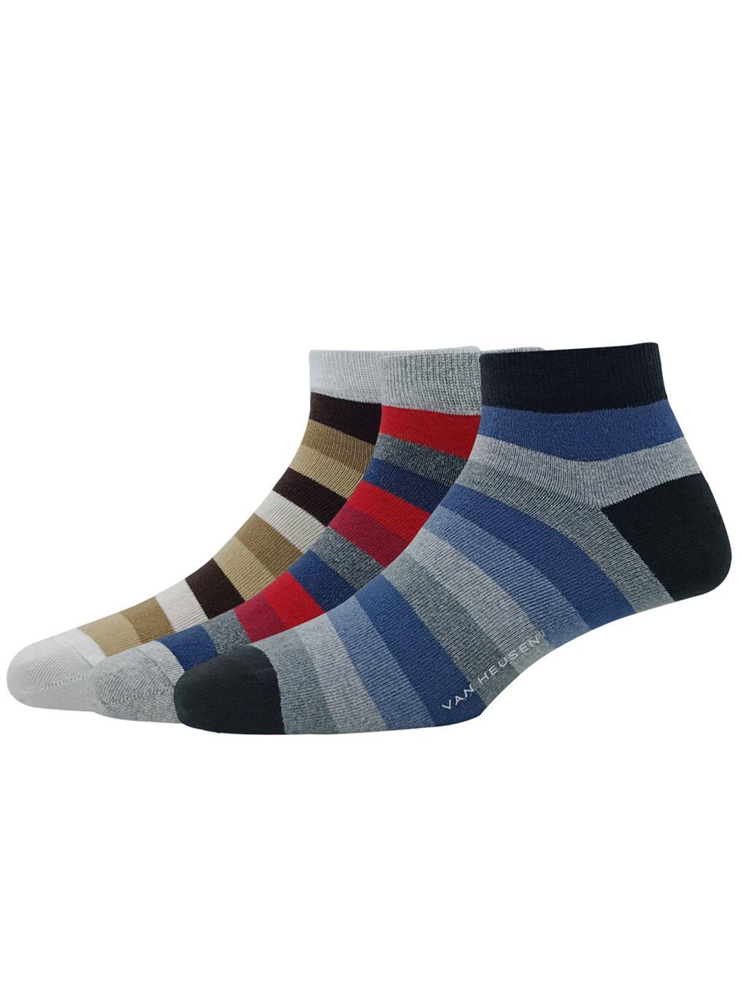 van heusen men pack of 3 patterned ankle-length socks