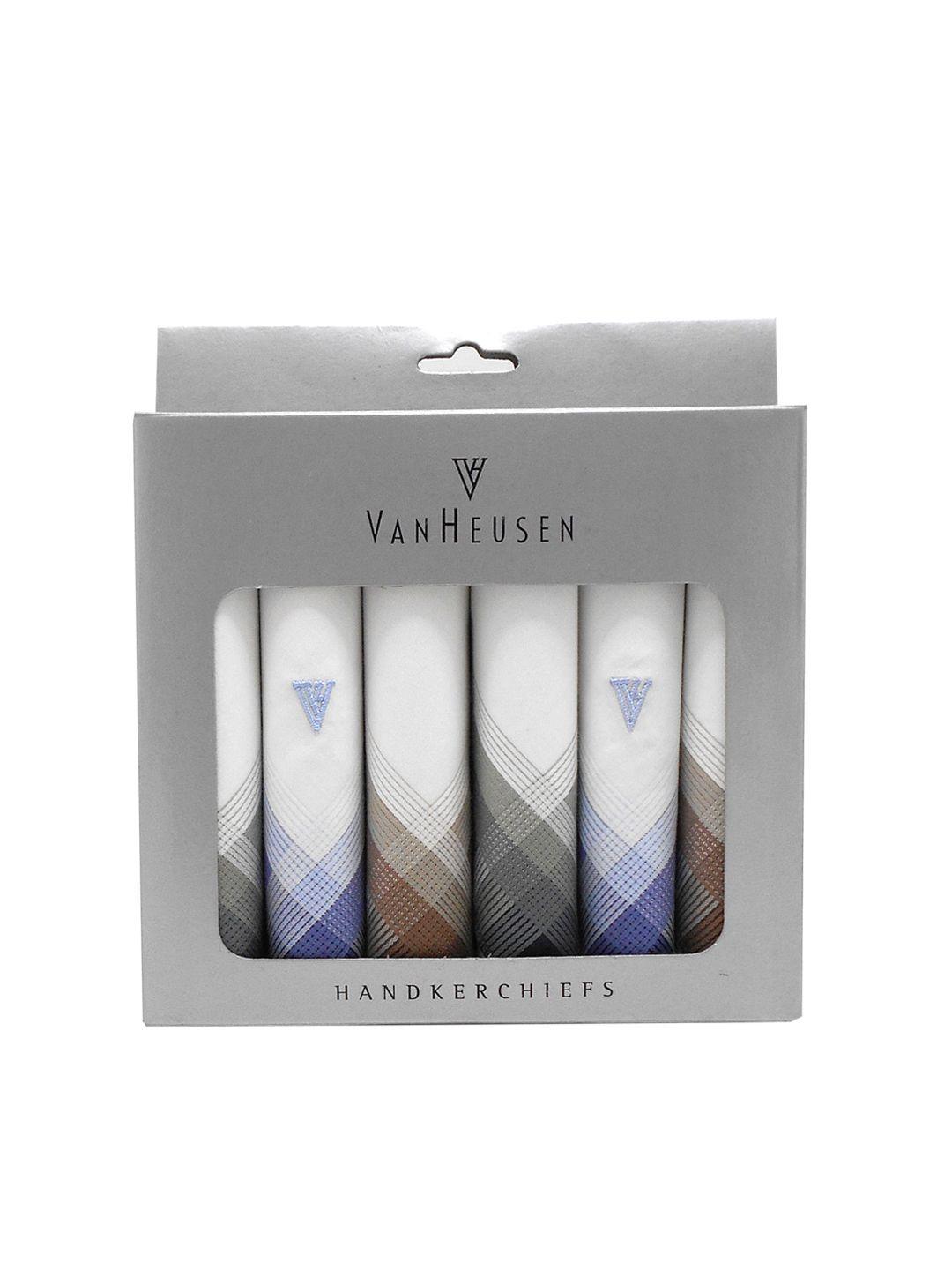 van heusen men pack of 6 white solid handkerchief gift set