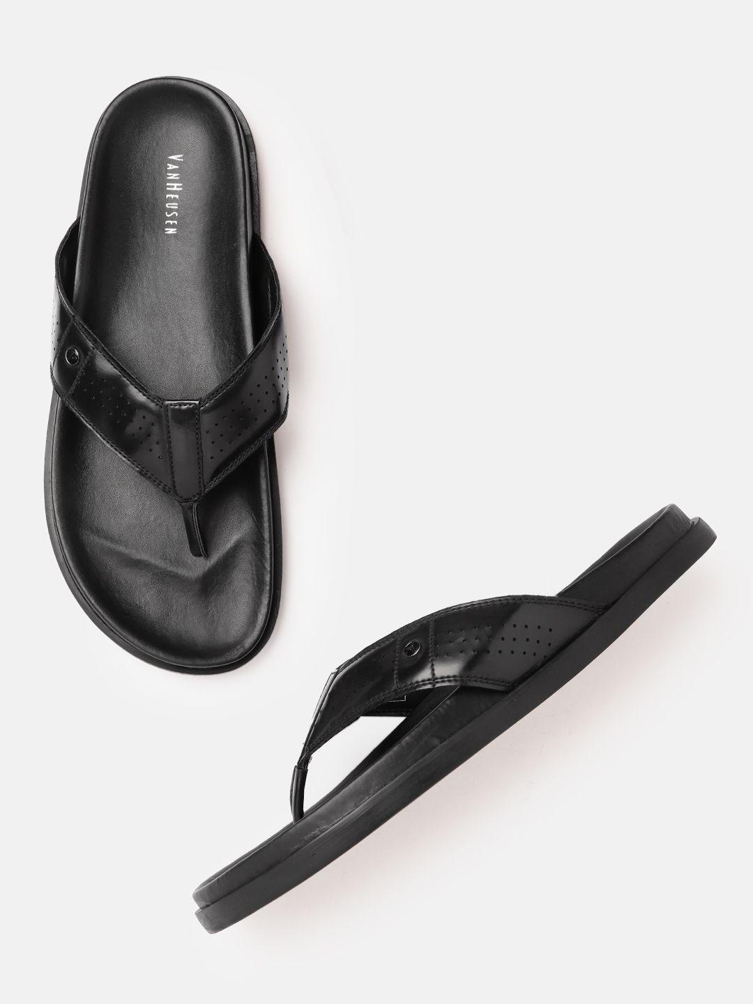 van heusen men perforated thong flip-flops