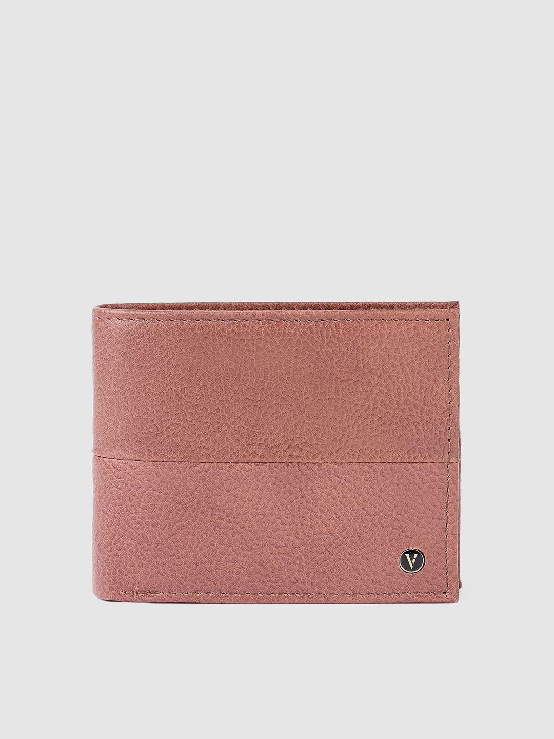 van heusen men pink leather two fold wallet