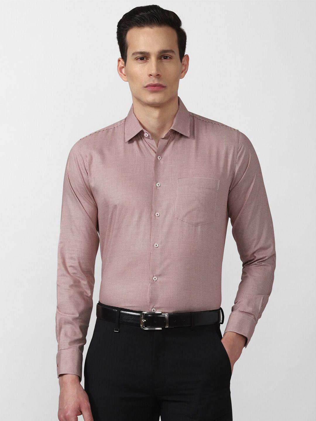 van heusen men pink slim fit formal shirt