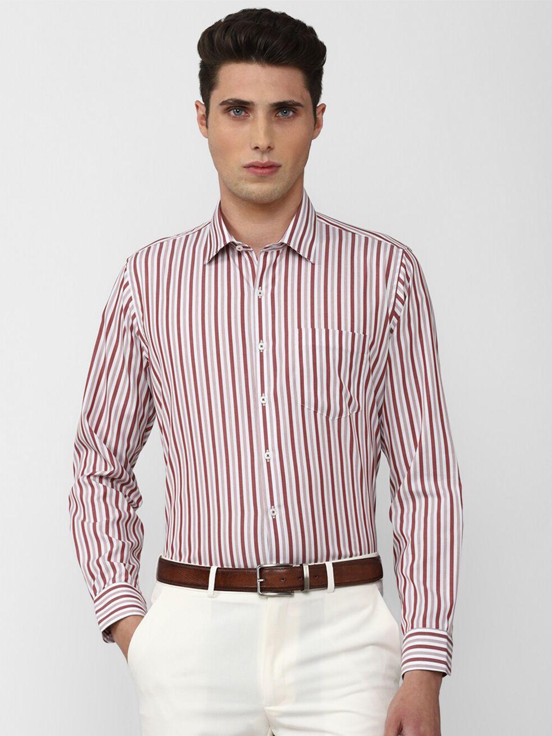 van heusen men pink slim fit striped formal shirt