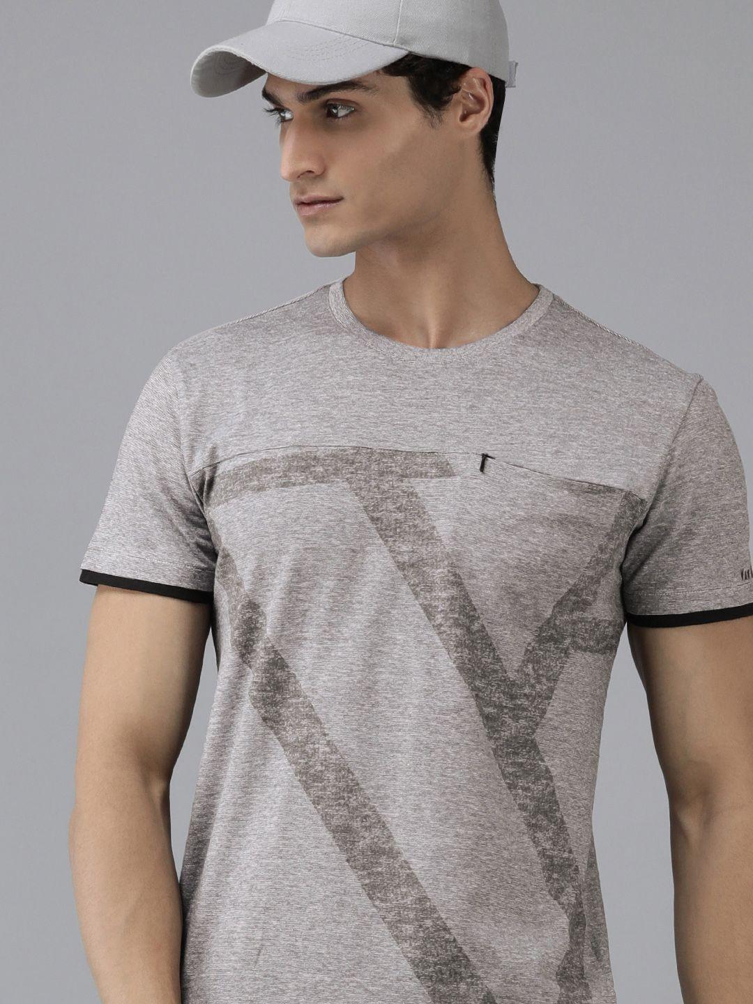 van heusen men printed moisture wicking crew neck t-shirt