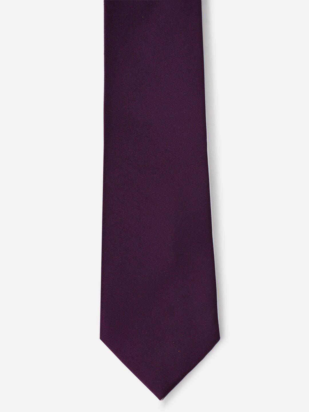 van heusen men purple & black solid broad tie