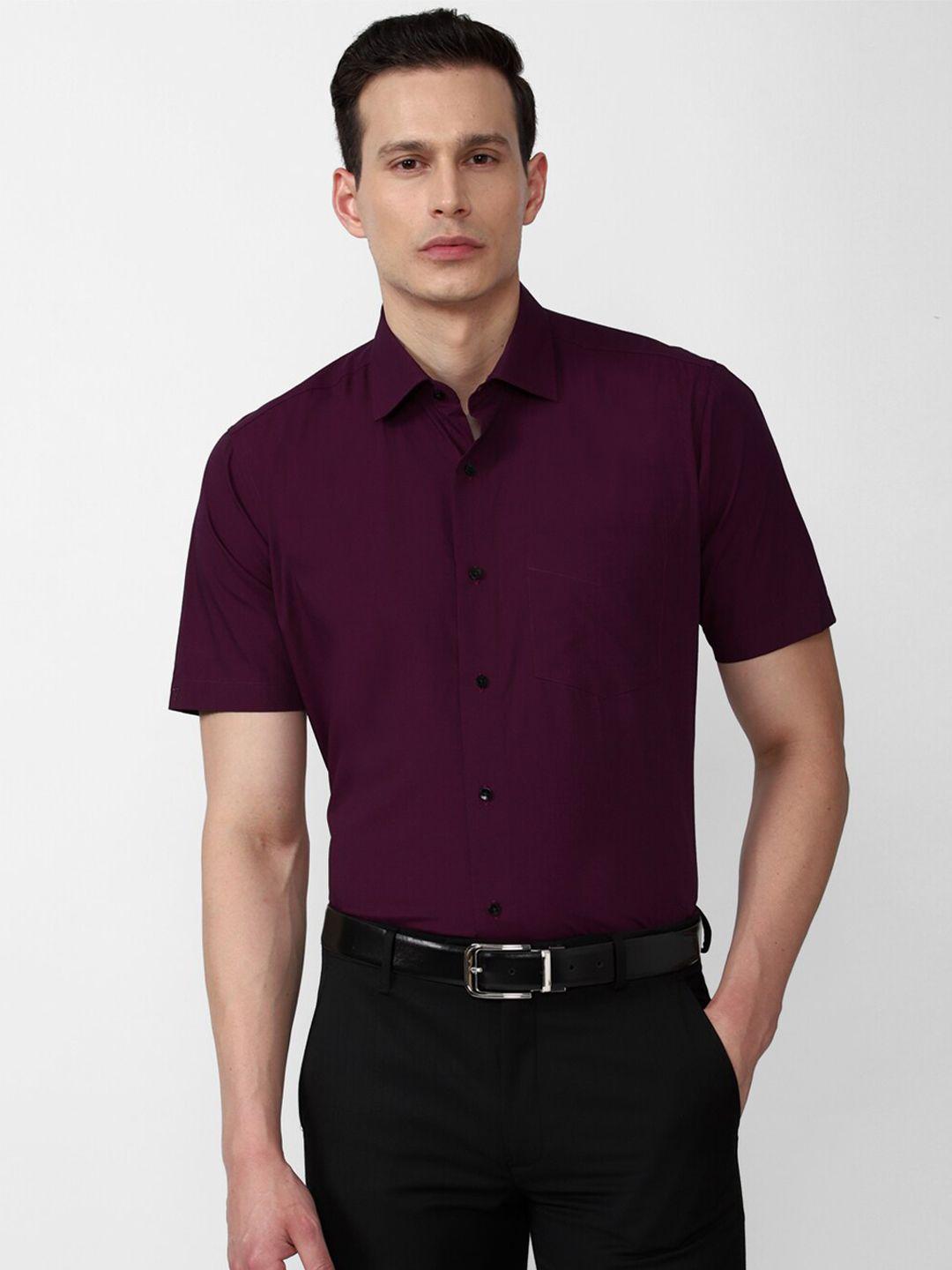 van heusen men purple cotton formal shirt