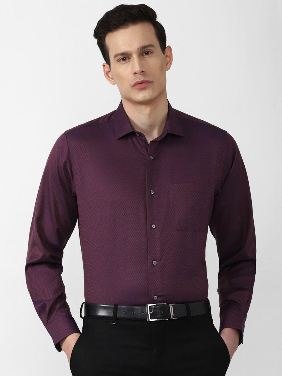 van heusen men purple formal cotton shirt