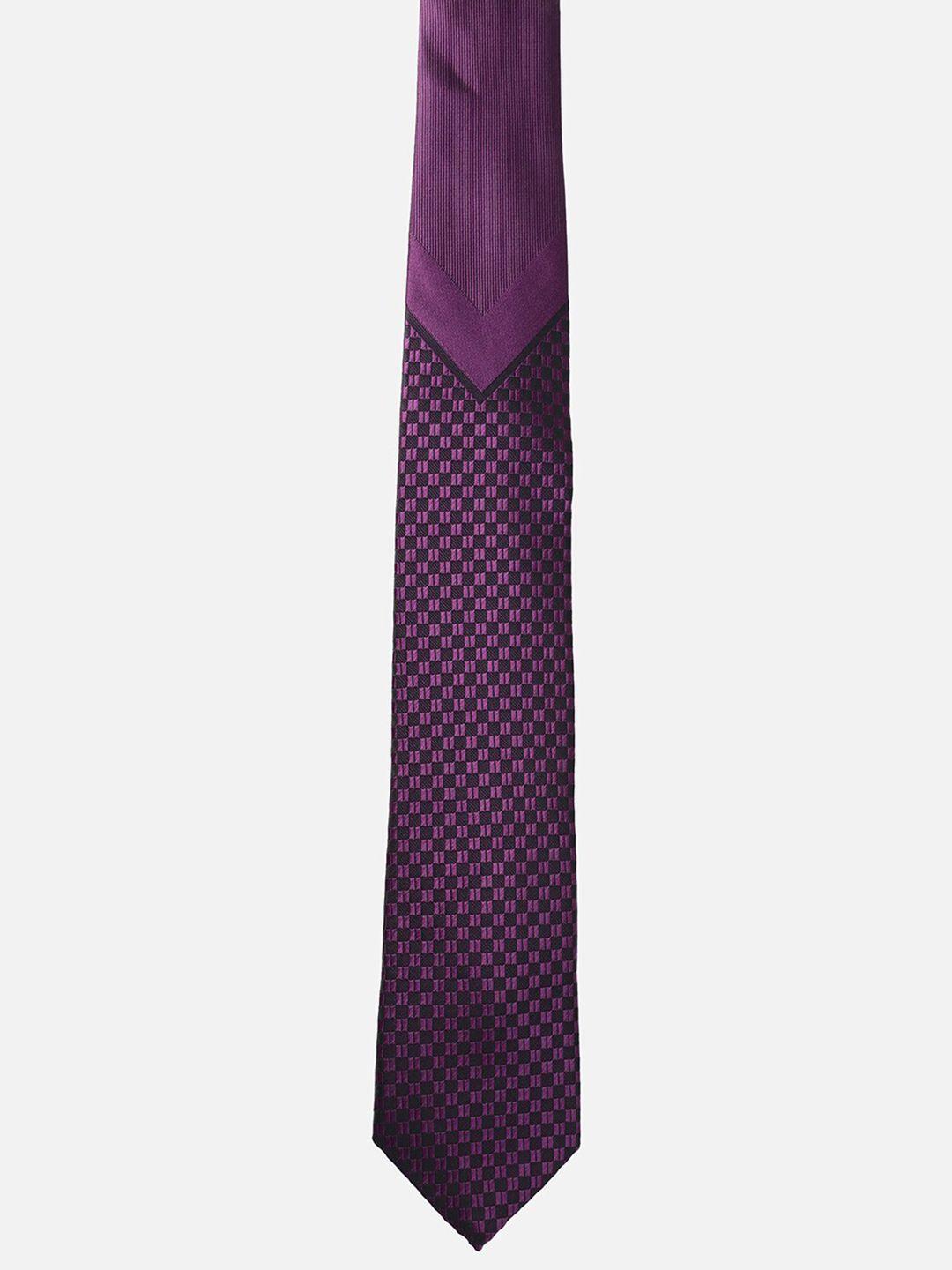 van heusen men purple printed ascot tie