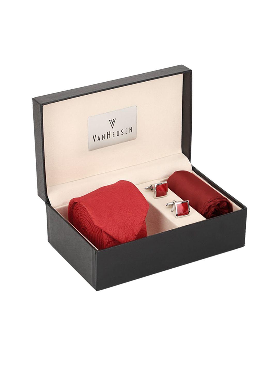 van heusen men red accessory gift set