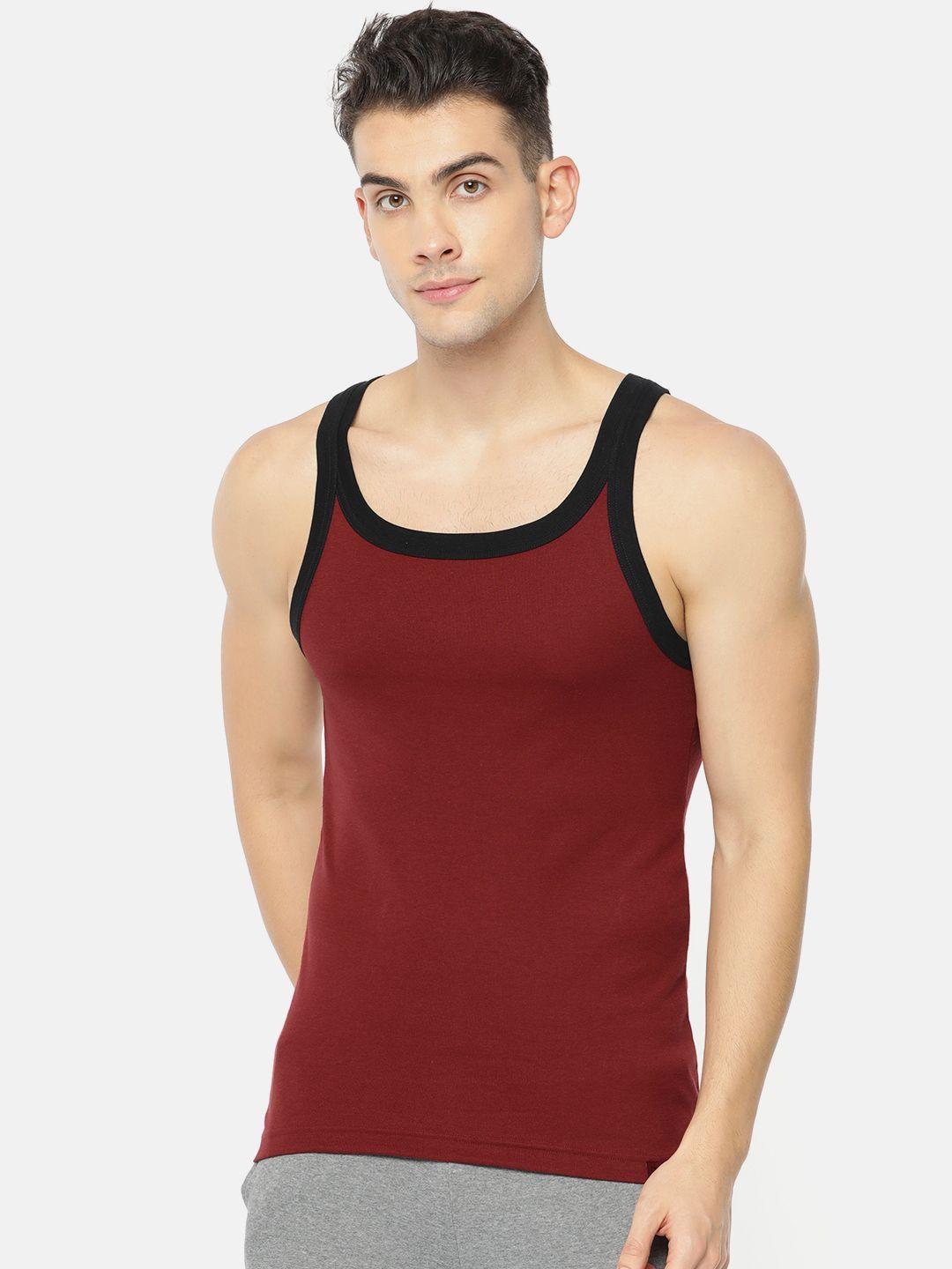 van heusen men red solid quick dry gym vest