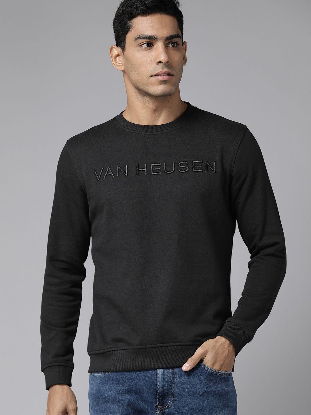 van heusen men slim fit brand logo embroidered sweatshirt