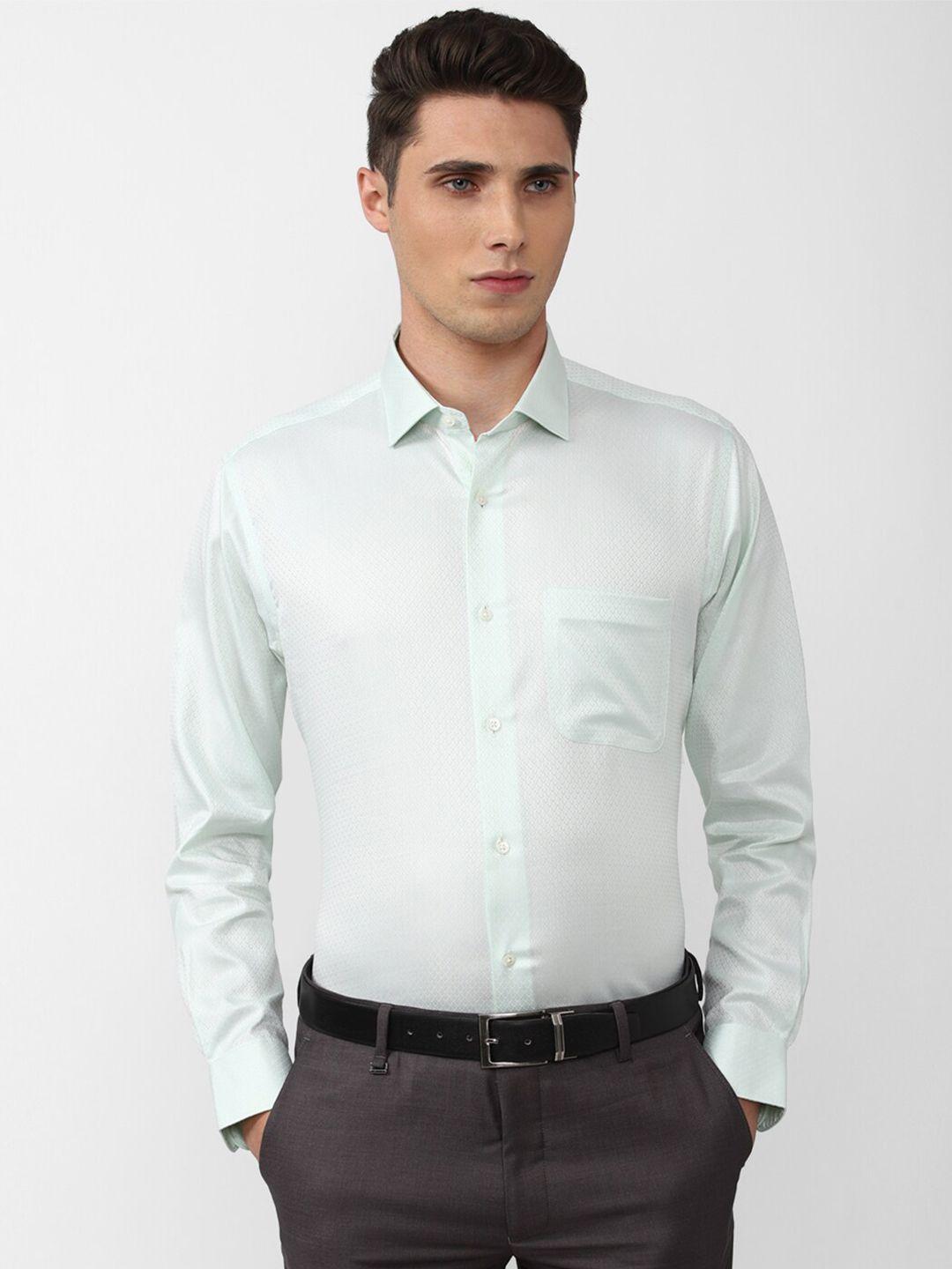 van heusen men solid regular fit cotton formal shirt