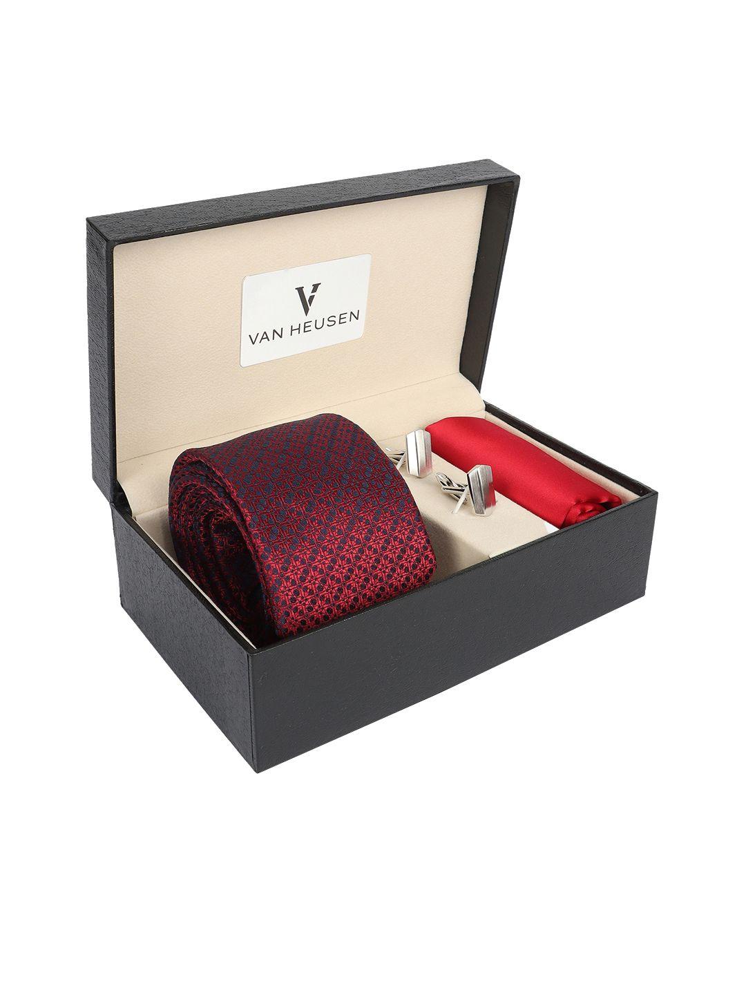 van heusen men tie pocket square and cufflink accessory gift set