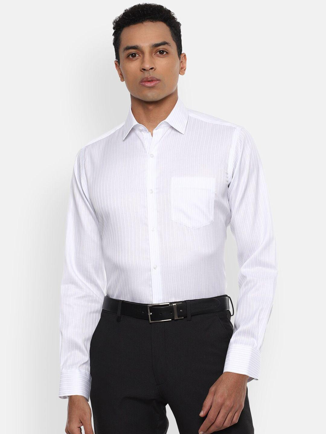 van heusen men white striped formal shirt