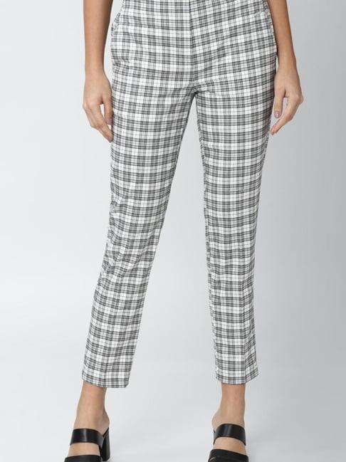 van heusen multicolor checks trousers