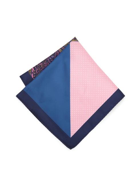 van heusen navy & pink printed pocket square