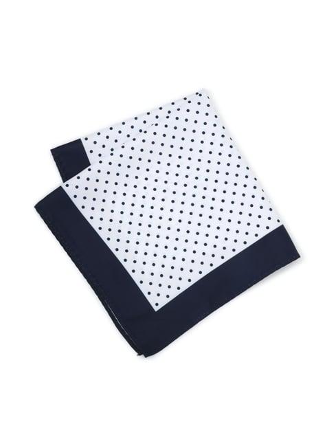 van heusen navy & white printed pocket square