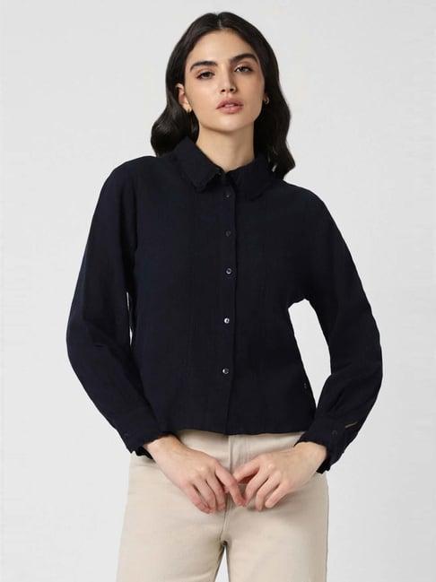 van heusen navy cotton shirt