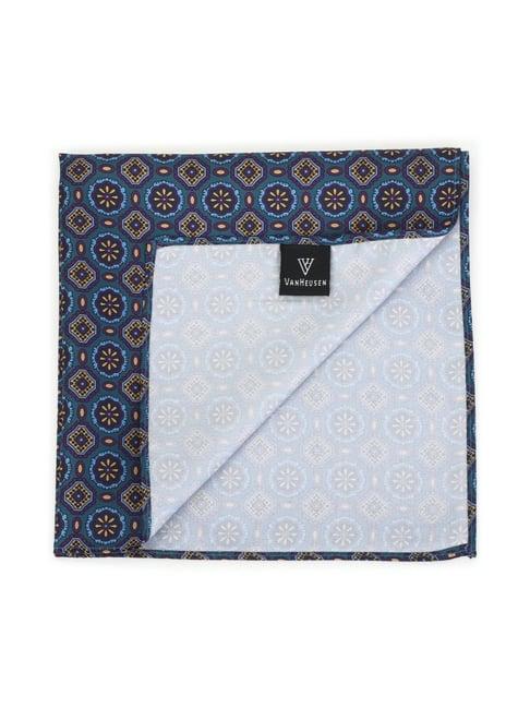 van heusen navy printed pocket square